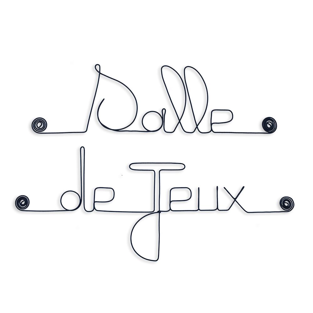 Message simple en fil de fer " Salle de Jeux " - à punaiser - Bijoux de mur