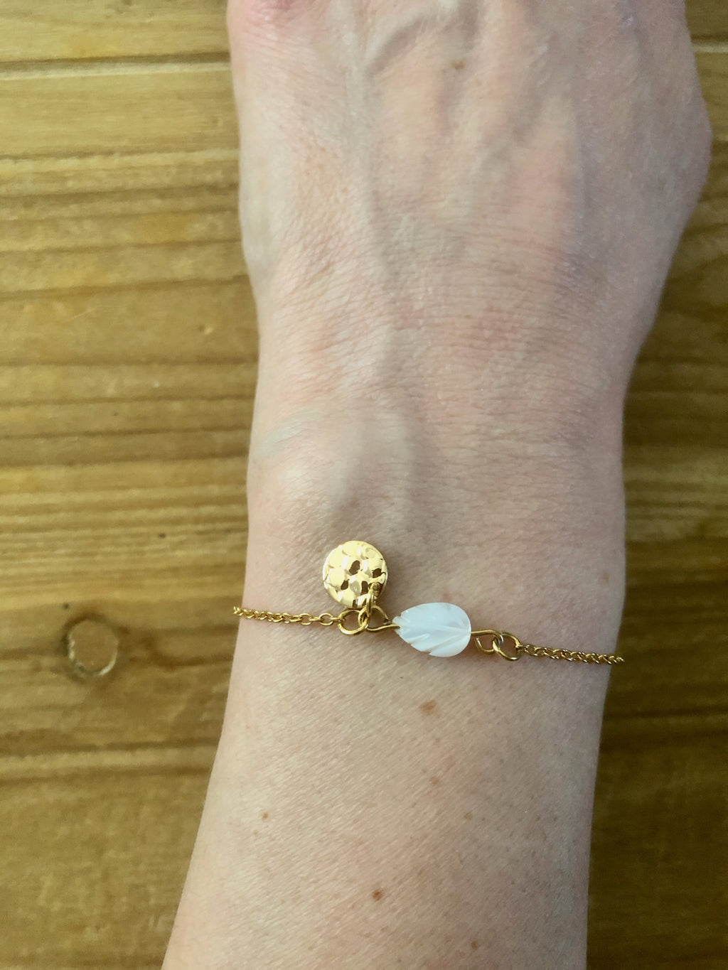 Bracelet feuille de nacre