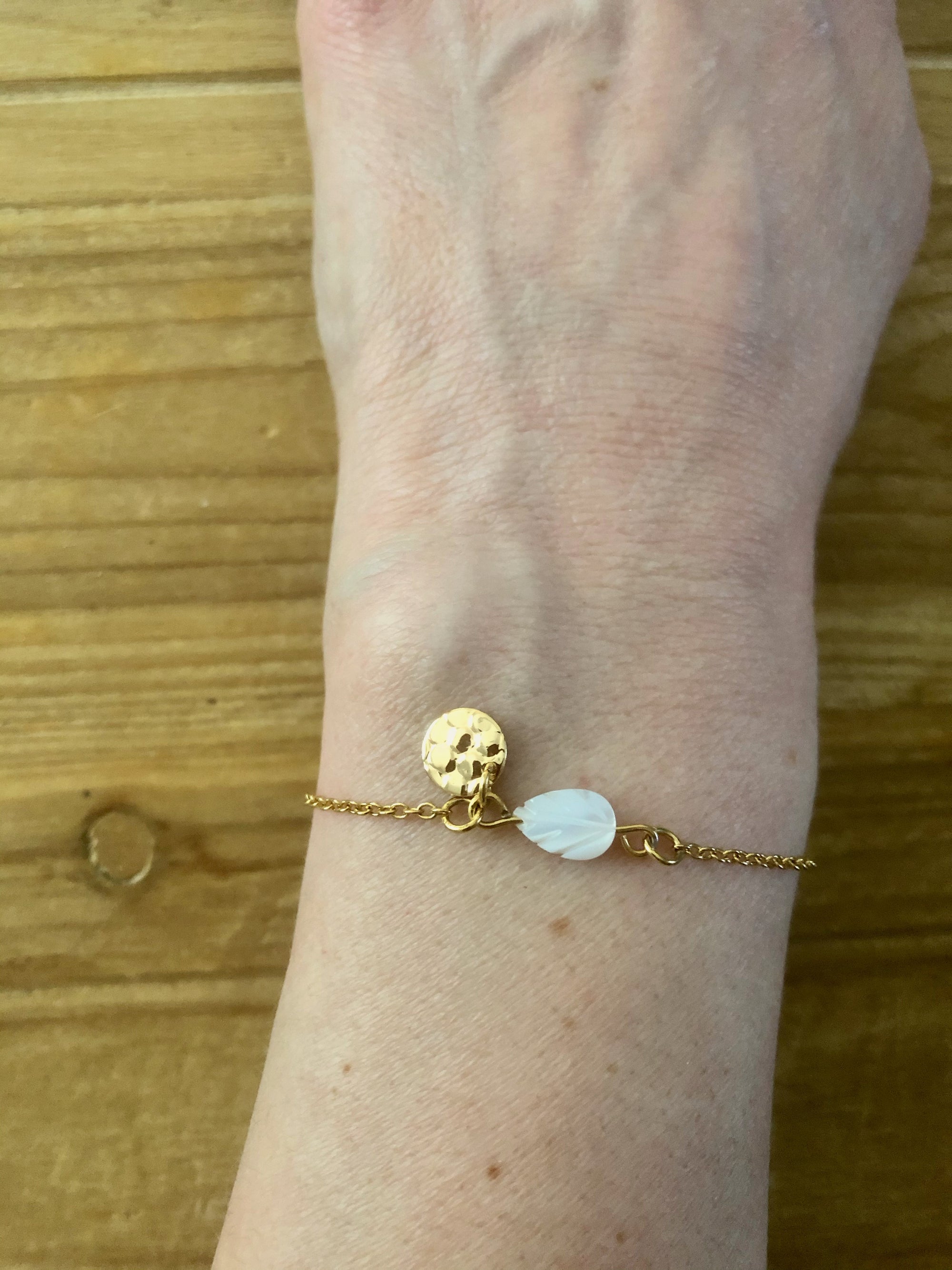 Bracelet feuille de nacre