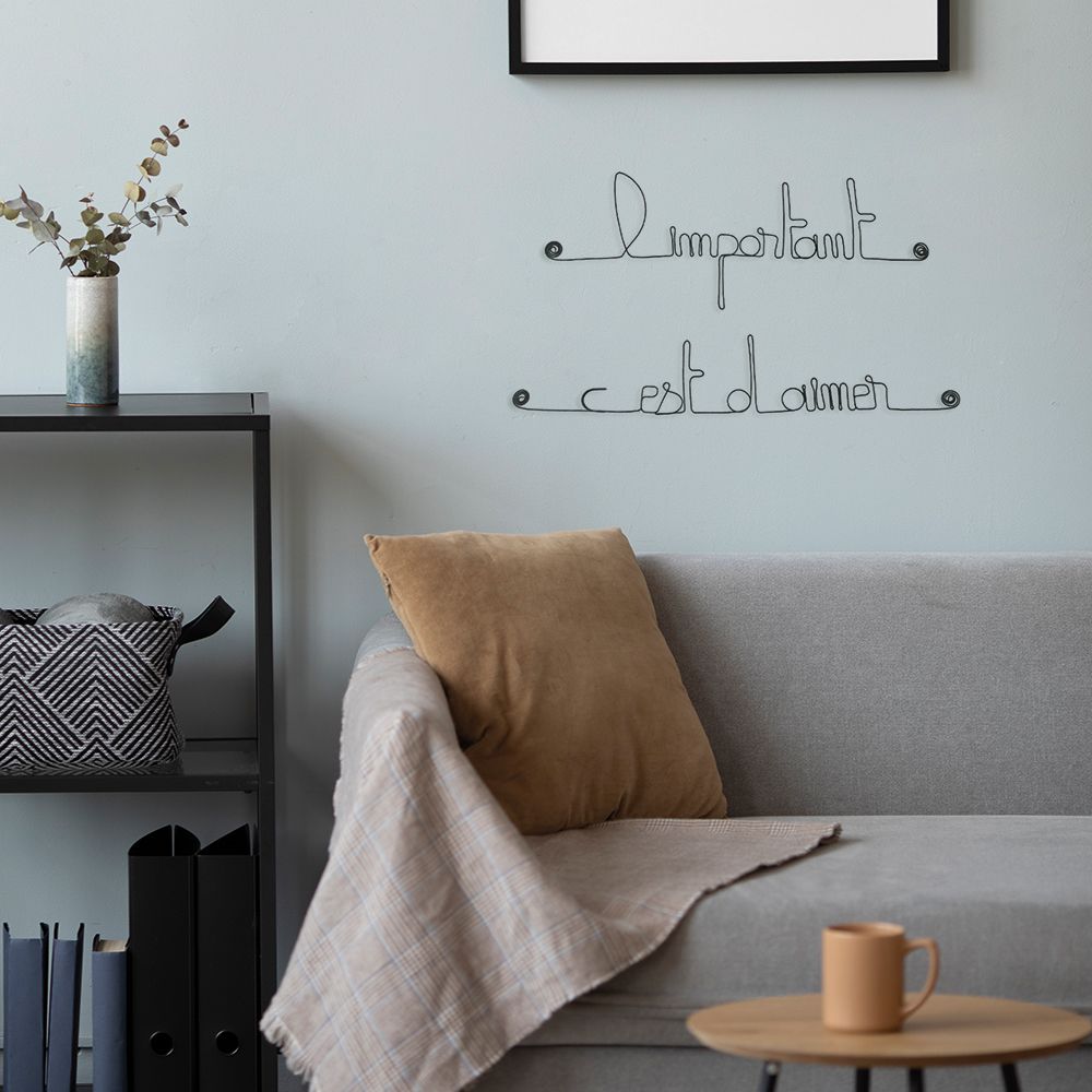 Citation en fil de fer " L'important c'est d'aimer " - à punaiser - Bijoux de mur