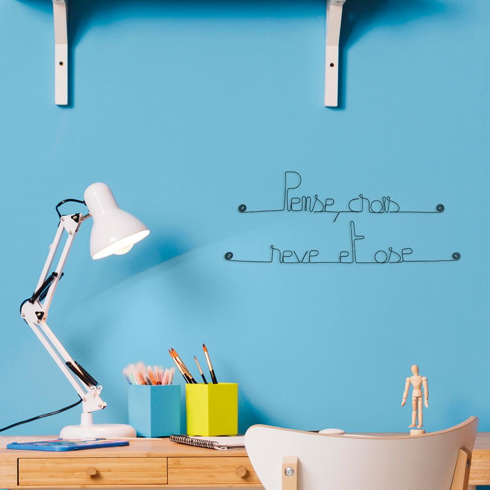Citation en fil de fer " Pense, crois, rêve et ose " - à punaiser - Bijoux de mur