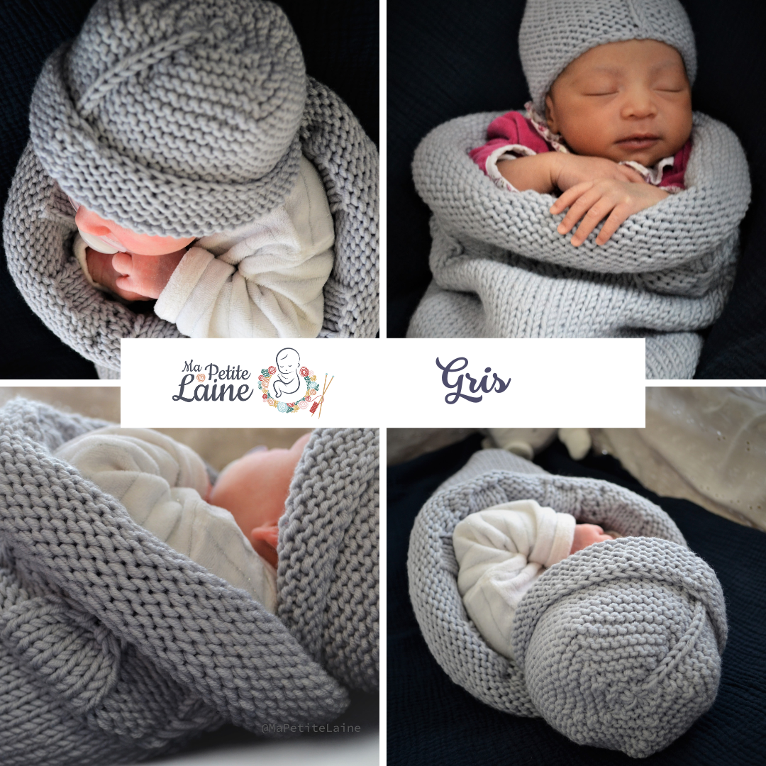 Kit “Je tricote le trousseau de bébé” : Cocon + Bonnet + Chaussons
