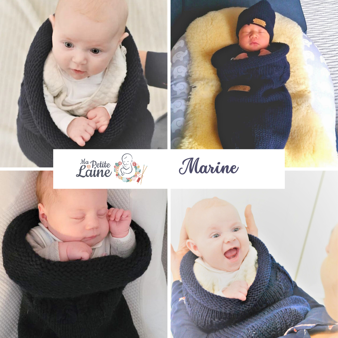 Kit “Je tricote le trousseau de bébé” : Cocon + Bonnet + Chaussons