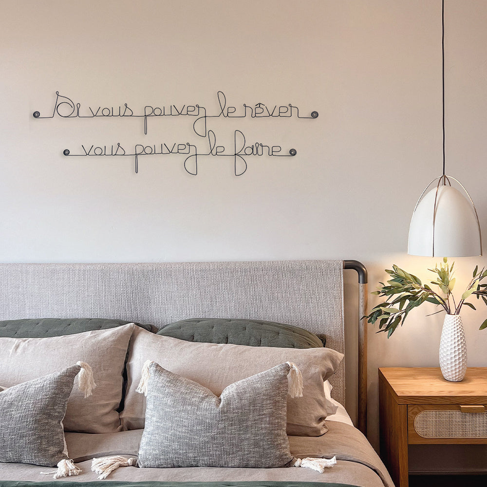 Citation en fil de fer " Si vous pouvez le rêver, vous pouvez le faire " - à punaiser - Bijoux de mur
