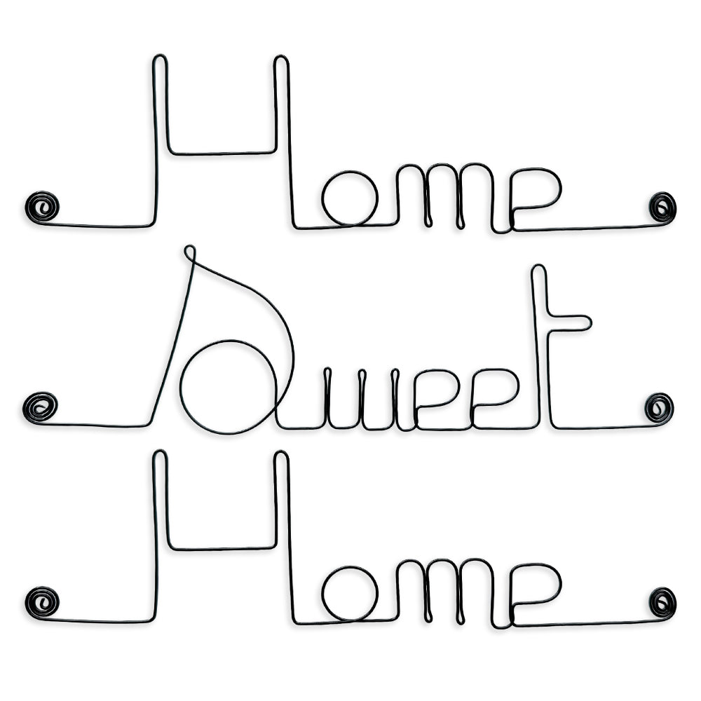 Message simple en fil de fer " Home Sweet Home " - à punaiser - Bijoux de mur