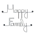 Simple wire message "Happy Family" - to pin up - Wall jewelry