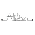 Simple wire message "Atelier" - to be pinned - Wall jewelry