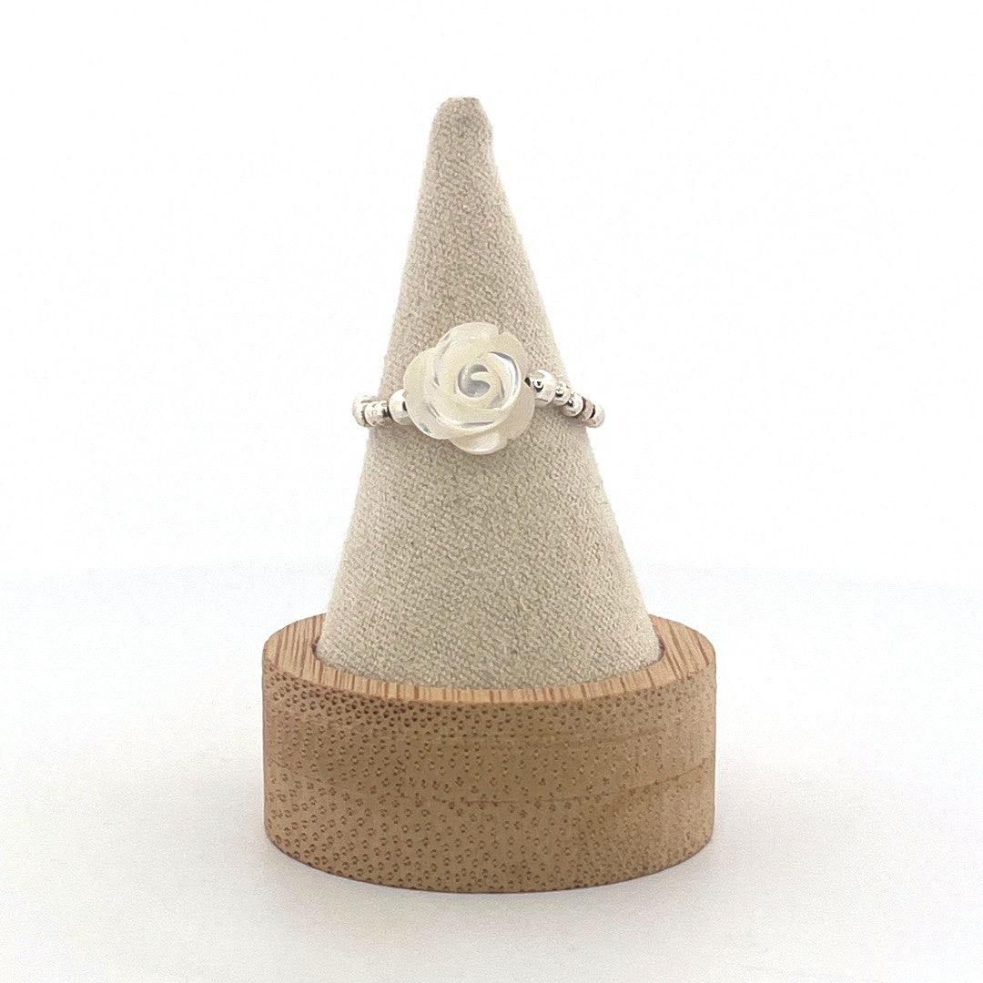 Bague "oh my rose" blanche