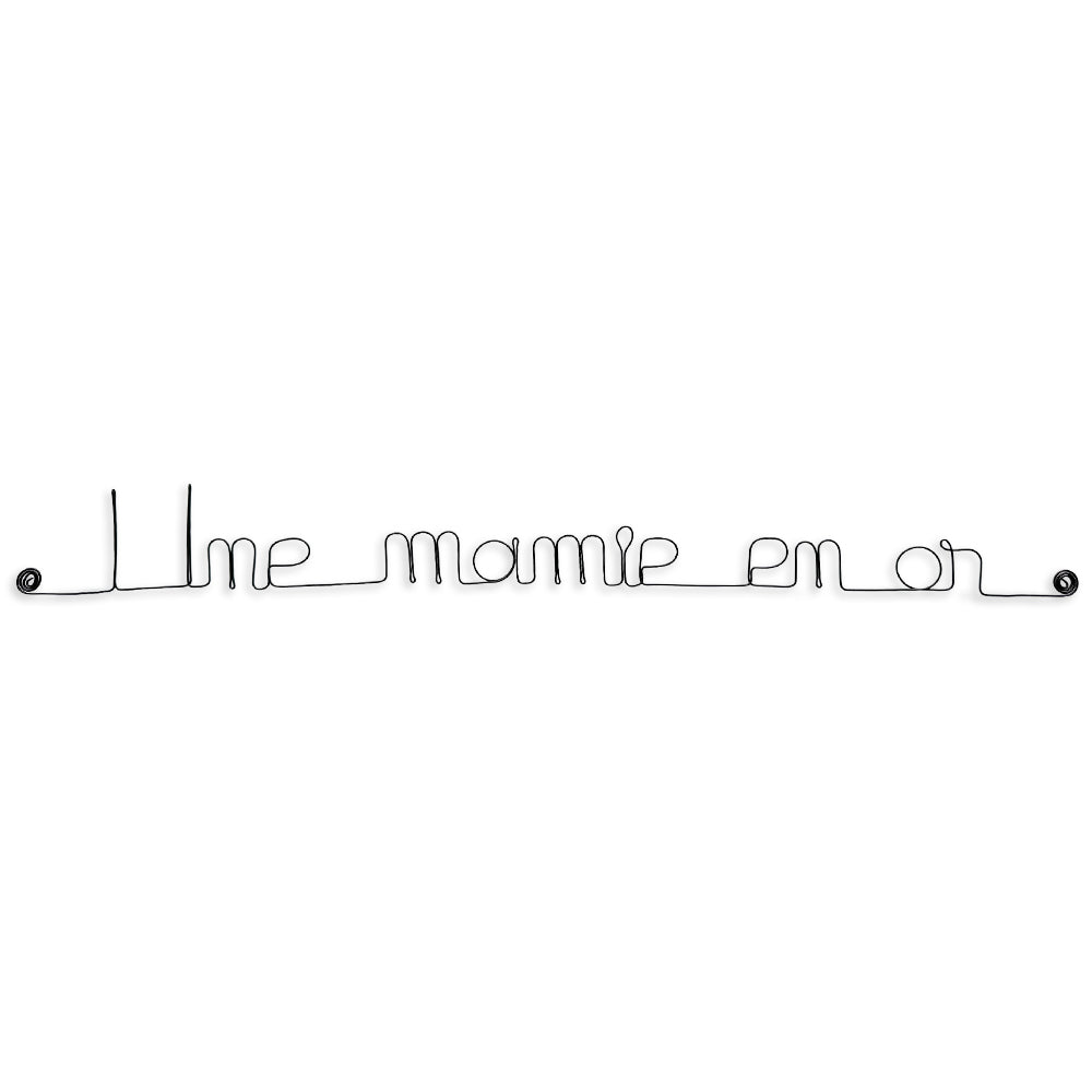 Message simple en fil de fer " Une mamie en or " - à punaiser - Bijoux de mur
