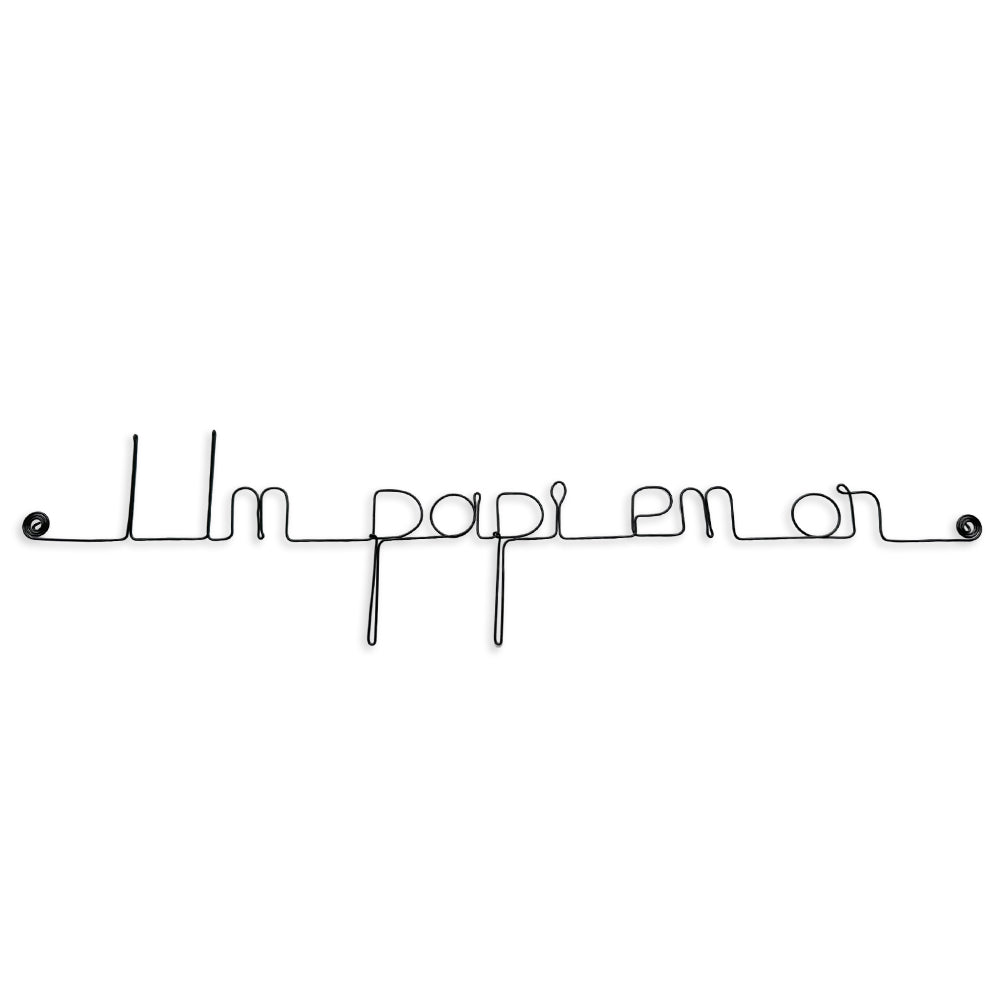 Message simple en fil de fer " Un papi en or " - à punaiser - Bijoux de mur
