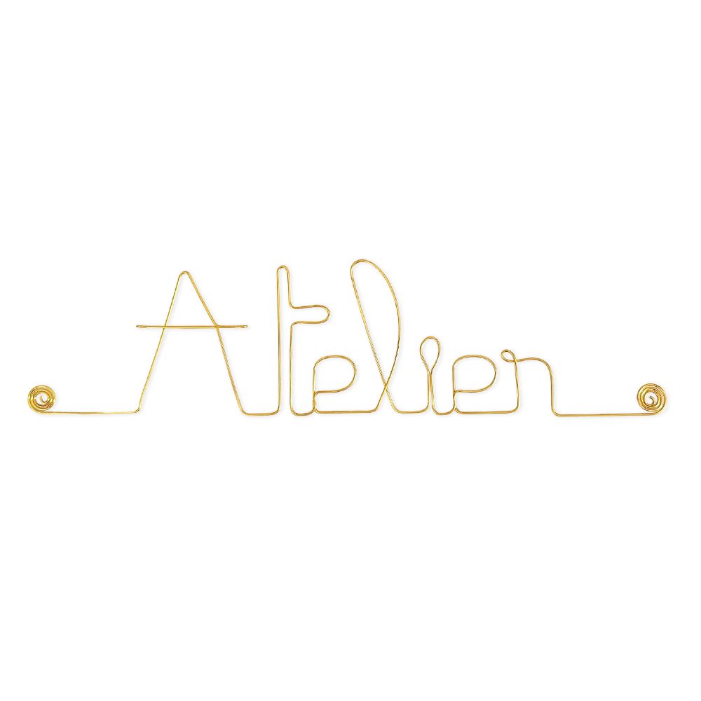 Simple wire message "Atelier" - to be pinned - Wall jewelry