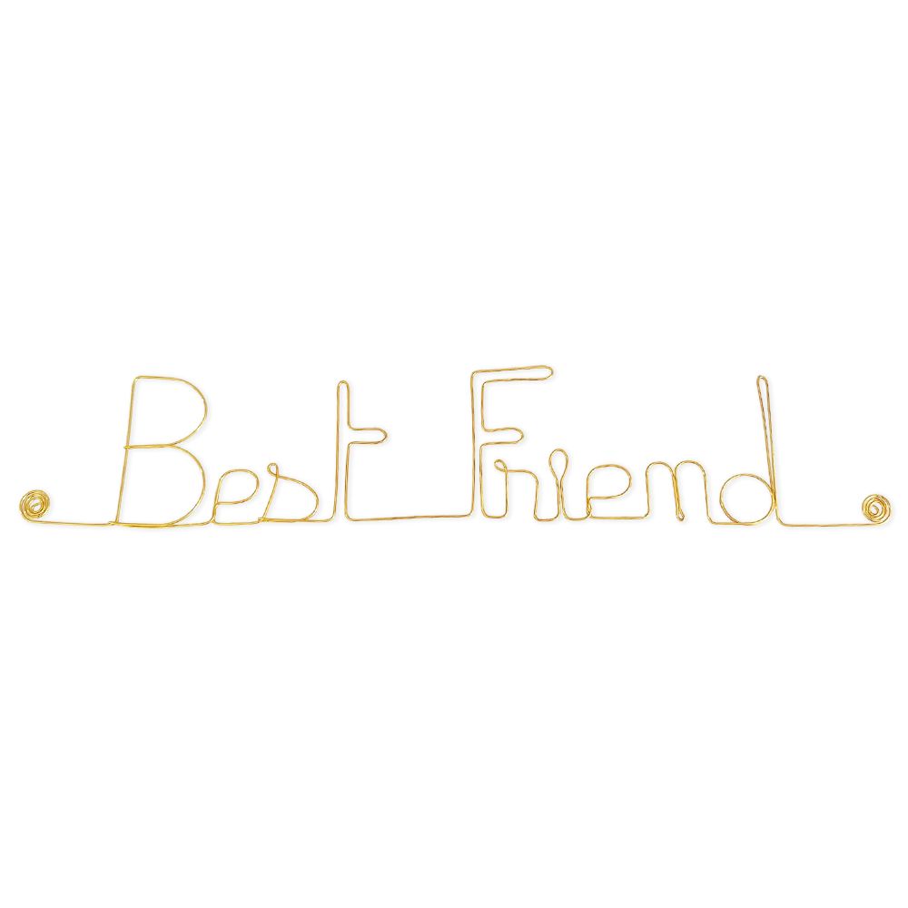 Message simple en fil de fer " Best Friend " - à punaiser - Bijoux de mur