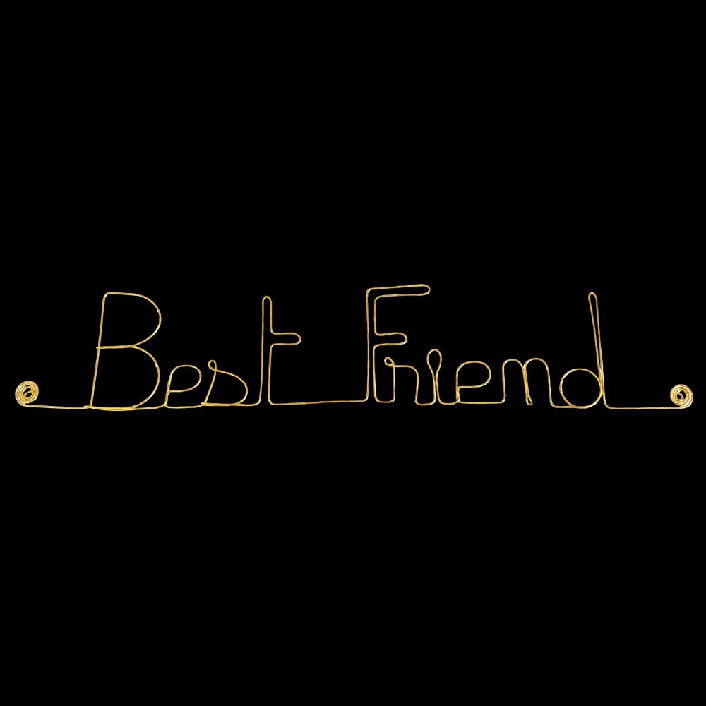 Message simple en fil de fer " Best Friend " - à punaiser - Bijoux de mur