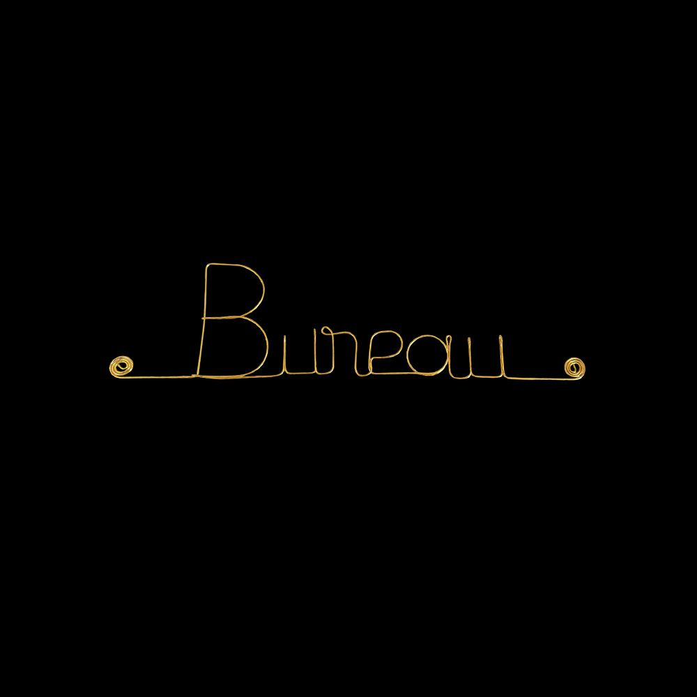 Message simple en fil de fer " Bureau " - à punaiser - Bijoux de mur