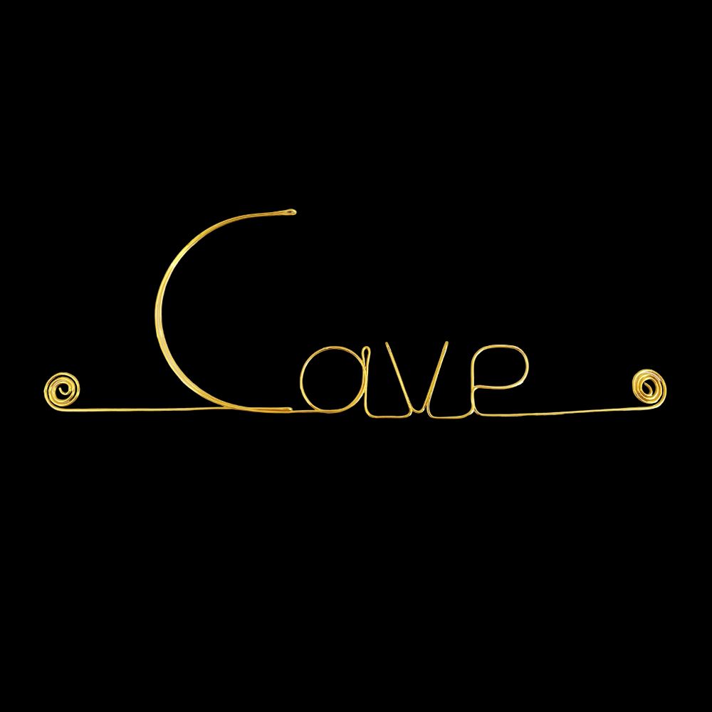 Message simple en fil de fer " Cave " - à punaiser - Bijoux de mur