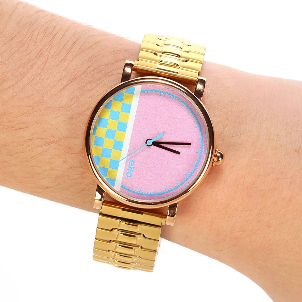 Montre Pixel Doré