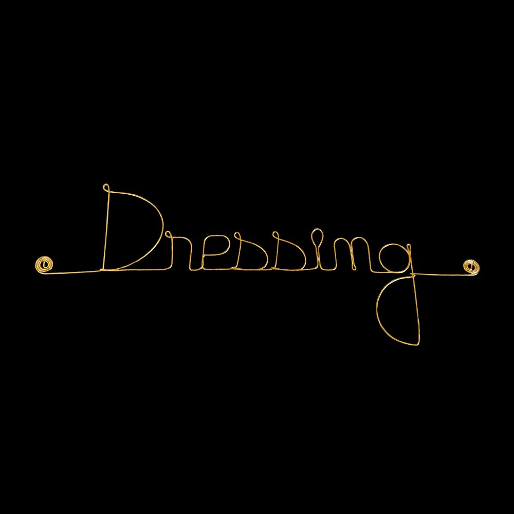 Message simple en fil de fer " Dressing " - à punaiser - Bijoux de mur