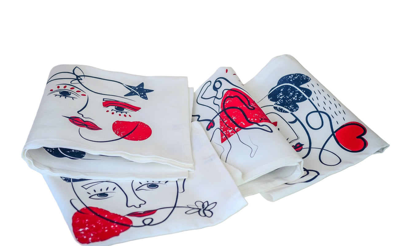 Coffret 2 serviettes "Ames Sœurs" Collab Jana | La Serviette de Table