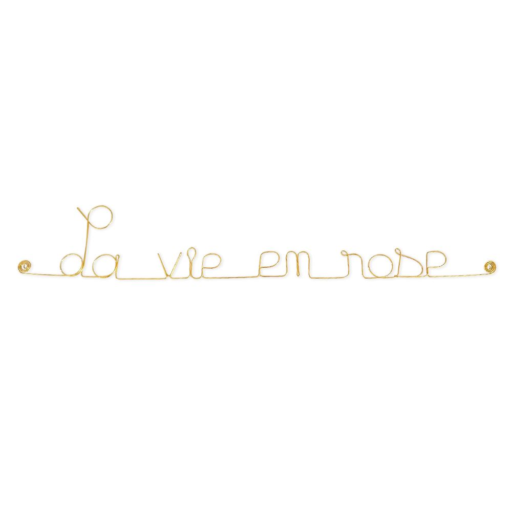 Message simple en fil de fer " La vie en rose " - à punaiser - Bijoux de mur