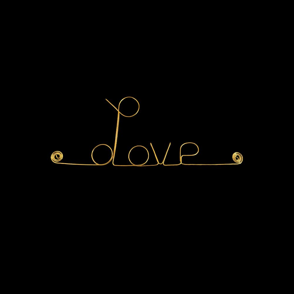 Message simple en fil de fer " Love " - à punaiser - Bijoux de mur