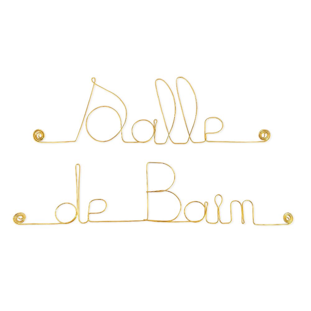 Message simple en fil de fer " Salle de Bain " - à punaiser - Bijoux de mur