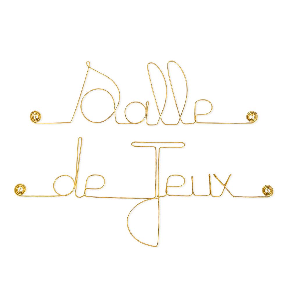 Message simple en fil de fer " Salle de Jeux " - à punaiser - Bijoux de mur