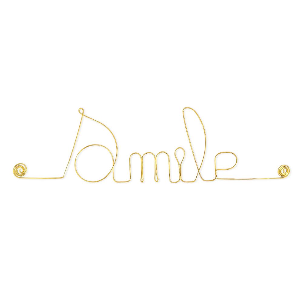 Message simple en fil de fer " Smile " - à punaiser - Bijoux de mur