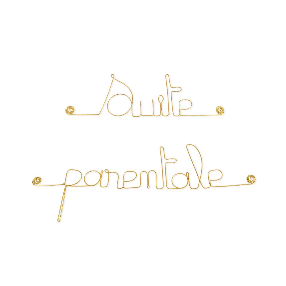 Message simple en fil de fer " Suite parentale " - à punaiser - Bijoux de mur