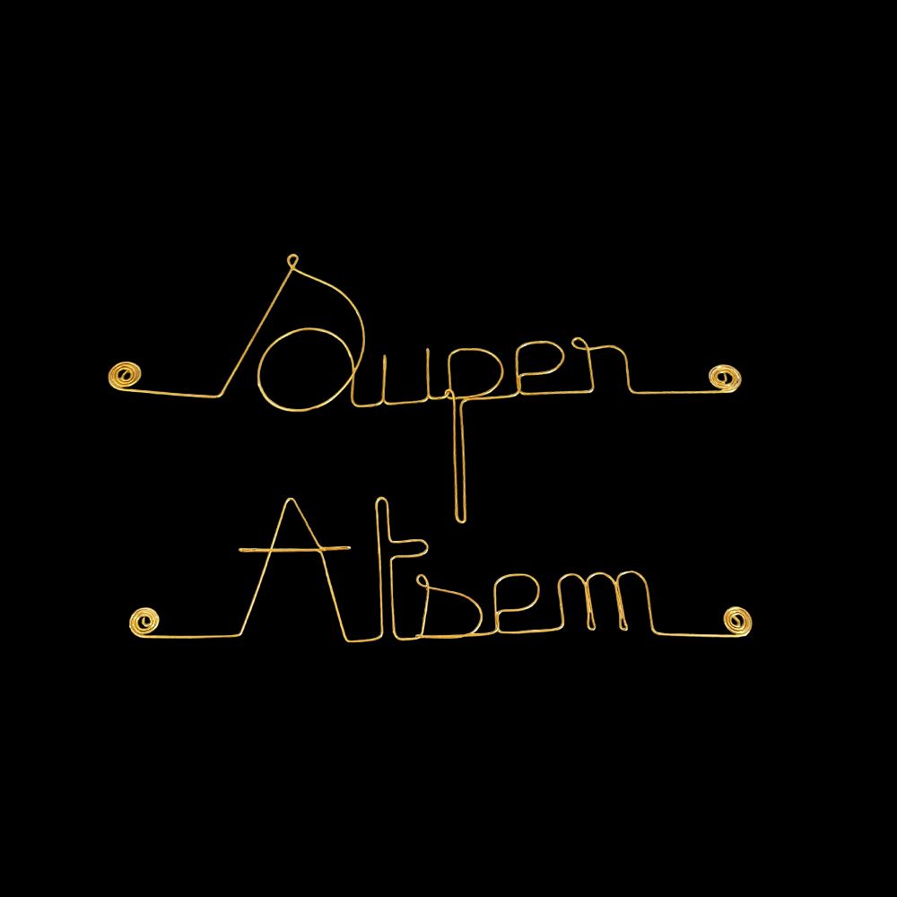 Message simple en fil de fer " Super Atsem " - à punaiser - Bijoux de mur