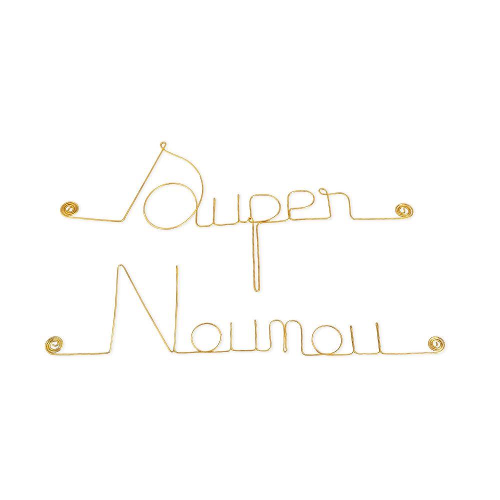 Message simple en fil de fer " Super Nounou " - à punaiser - Bijoux de mur