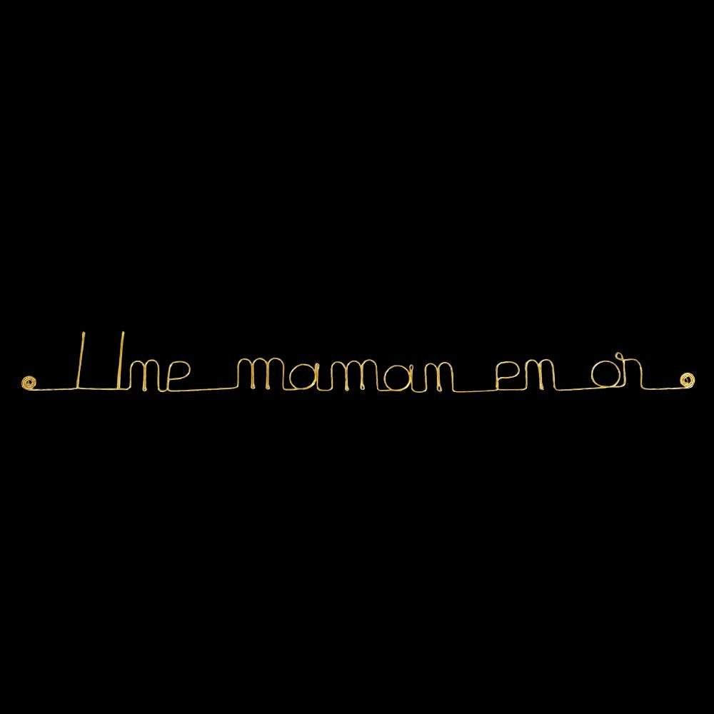 Message simple en fil de fer " Une maman en or " - à punaiser - Bijoux de mur