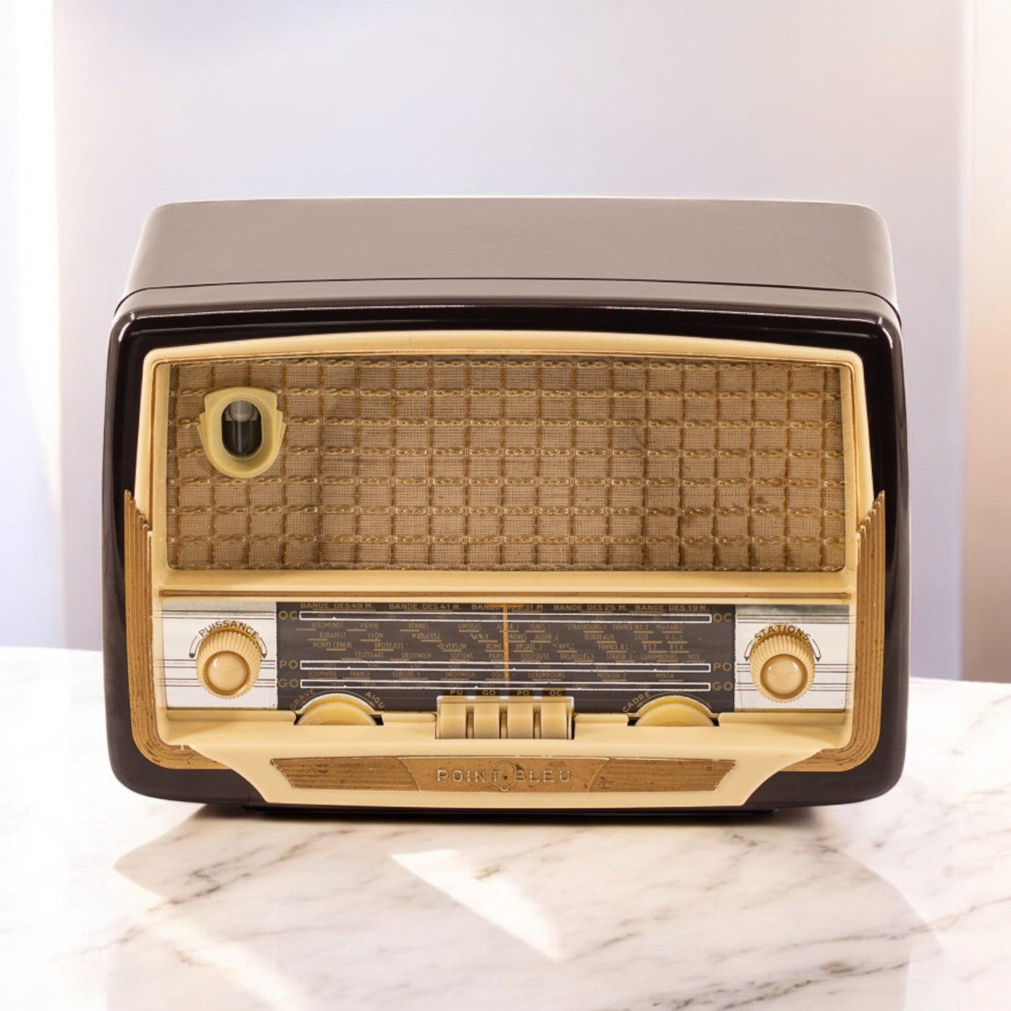 Radio Bluetooth Point Bleu Vintage 60'S