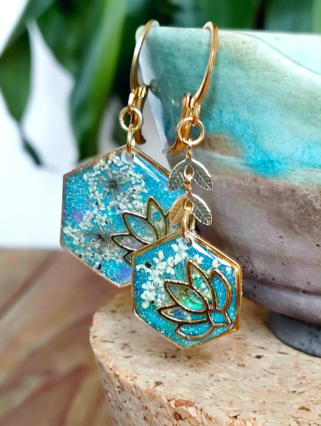 Boucles d'oreille Lotus Fleur de carotte