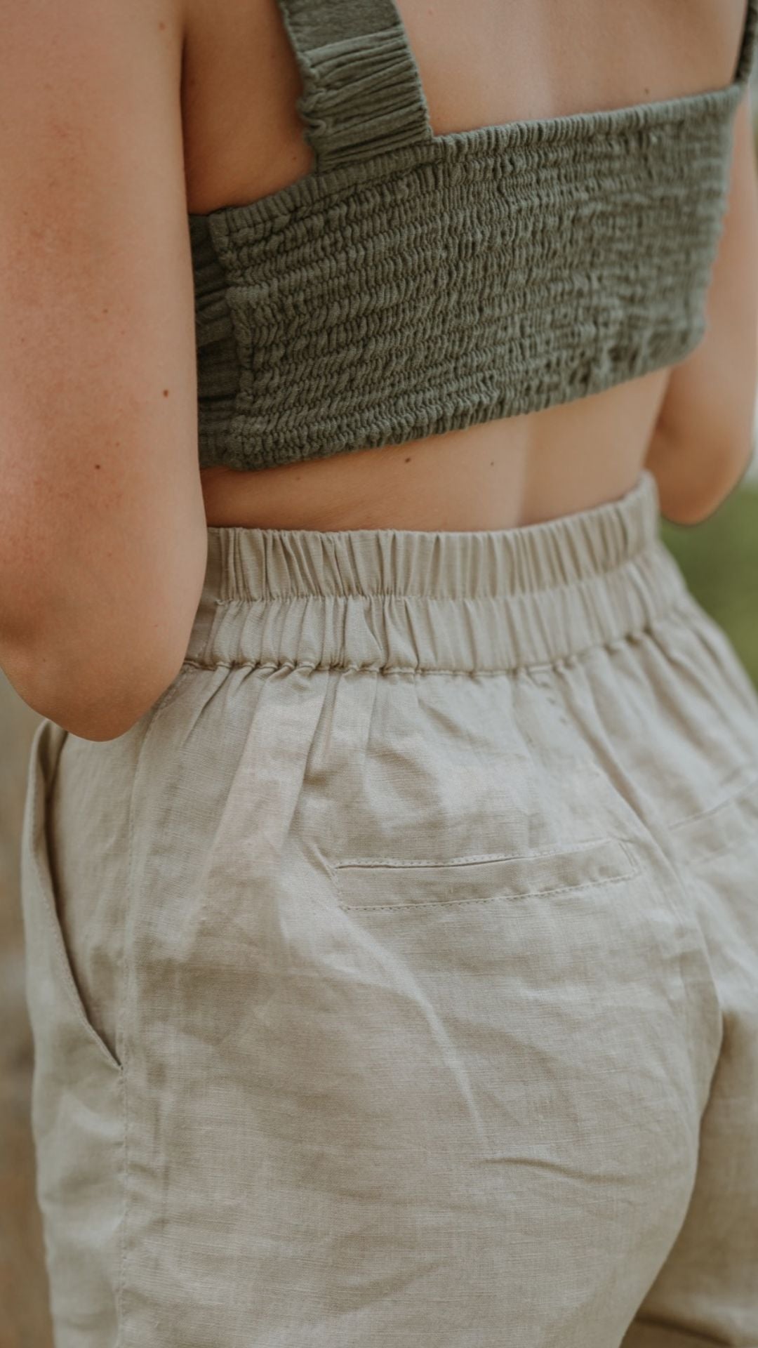 PANTALON EN LIN BEIGE NATUREL ~ PRIA