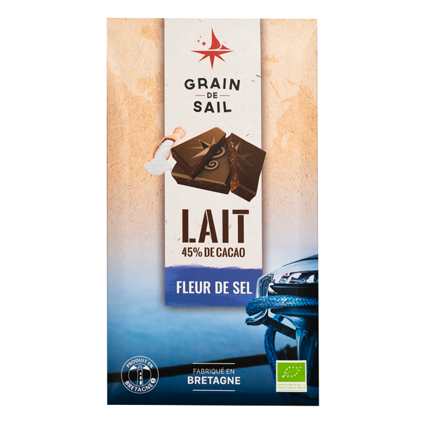 Milk chocolate bar with sea salt - 100G - ORGANIC