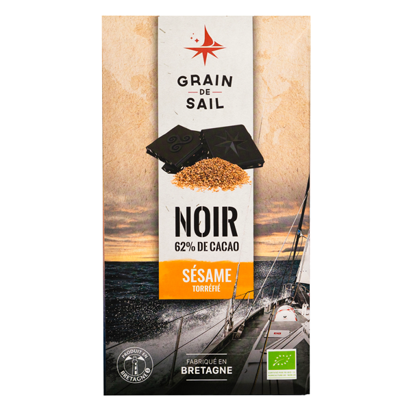 Tablette de chocolat Noir et sésame torréfié - 100G - BIO