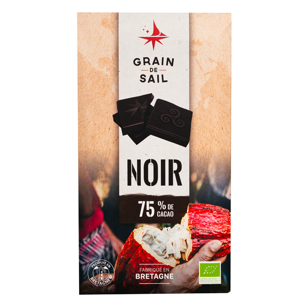 Tablette de chocolat Noir 75% de cacao - 100G - BIO