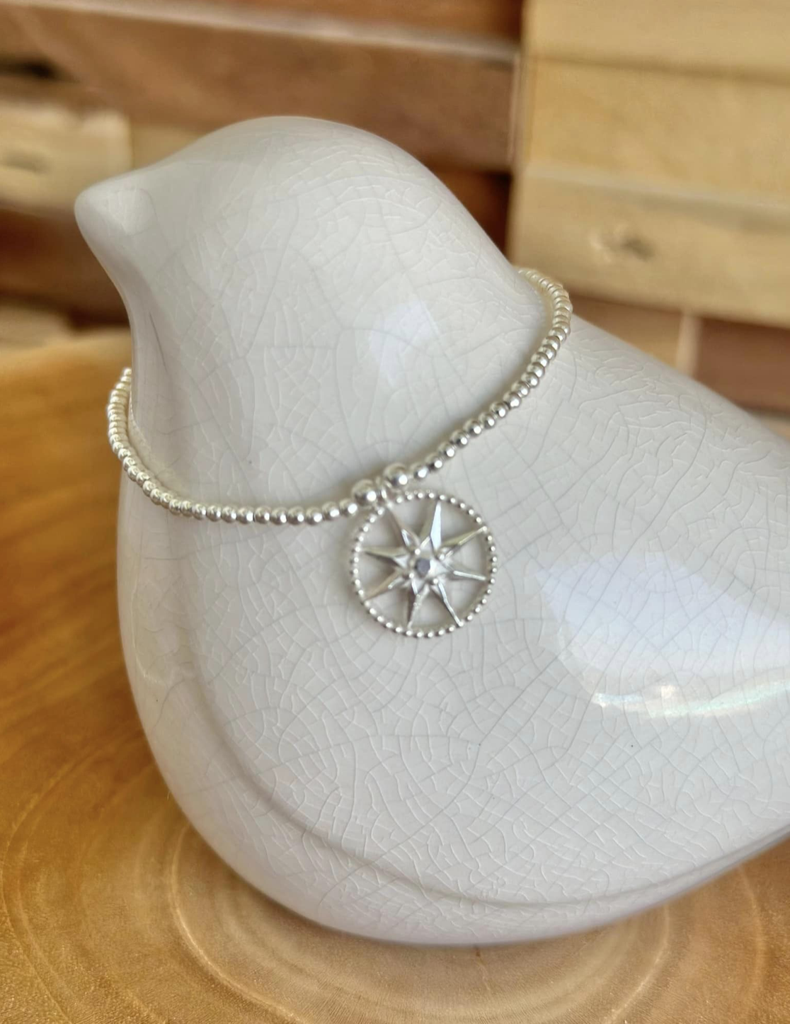 BRACELET PERLES ARG ROSE VENTS CD