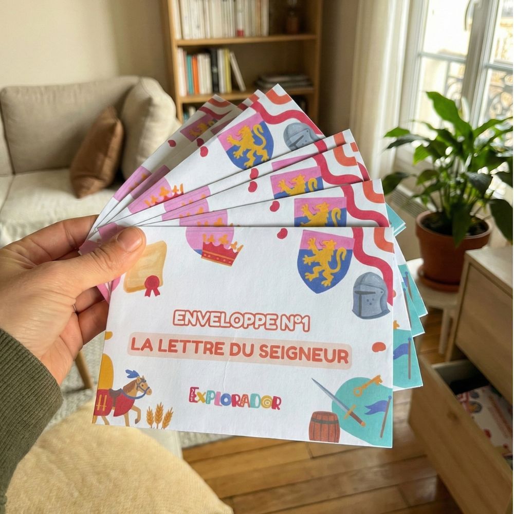 Jeu d'enquête enfant 6-8 ans - Tournoi des Chevaliers - Coffret prêt à jouer | Explorador