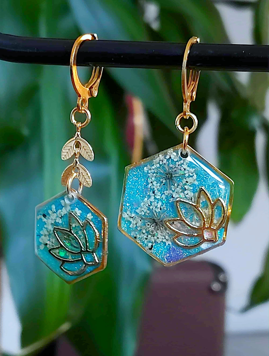 Boucles d'oreille Lotus Fleur de carotte