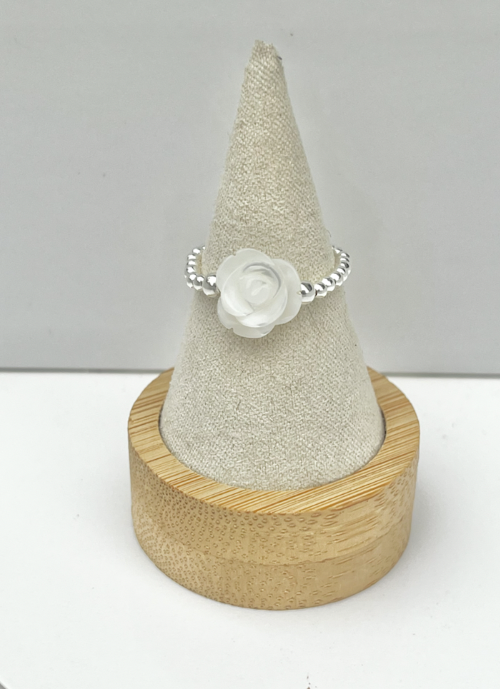 Bague "oh my rose" blanche