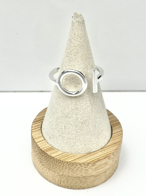 BAGUE PERLES ARG TREFLE PAILLETTES