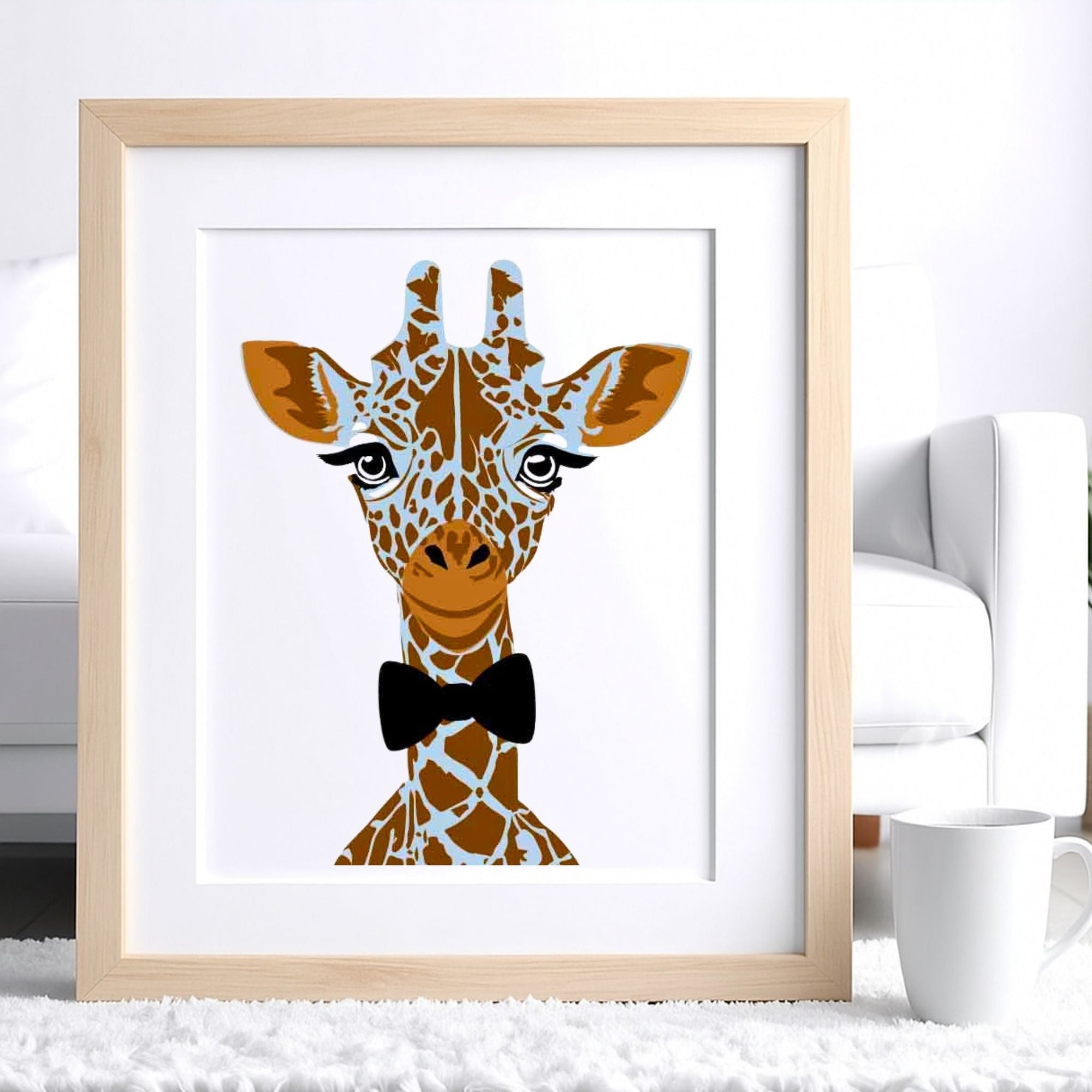 Kit Pochoirs Girafe Léa – 3 pochoirs superposables + 6 accessoires + toile A4 incluse