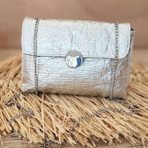 Sac Lys en Piñatex Argent métallisé (Petit modèle)
