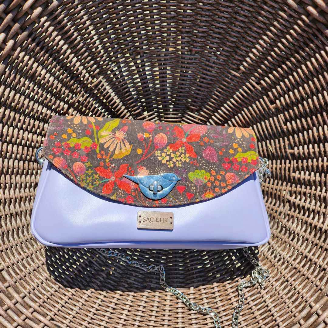 Sac Baguette Magnolia en AppleSkin avec Rabat en Liège
