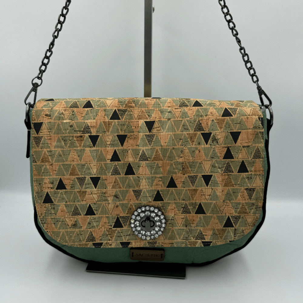 Sac Iris en Piñatex vert sauge et liège