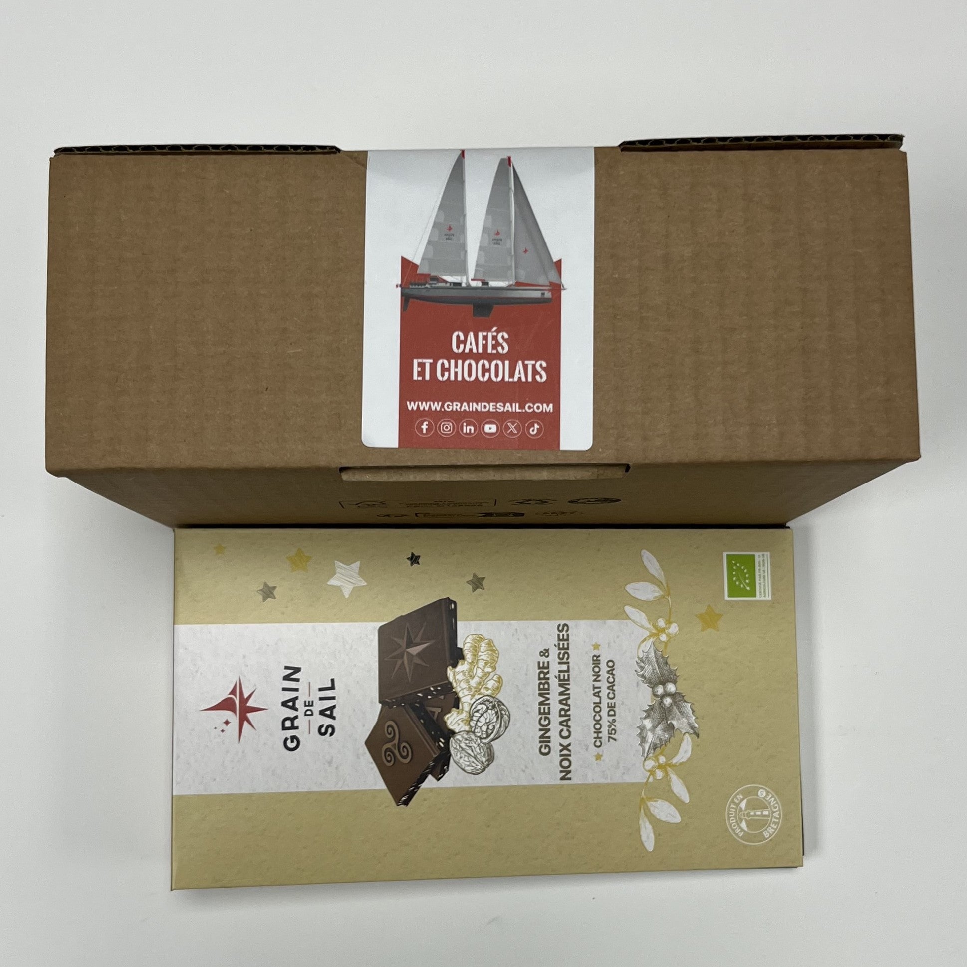 Coffret 2 tablettes de Noël + 4 tablettes de Chocolat au Lait