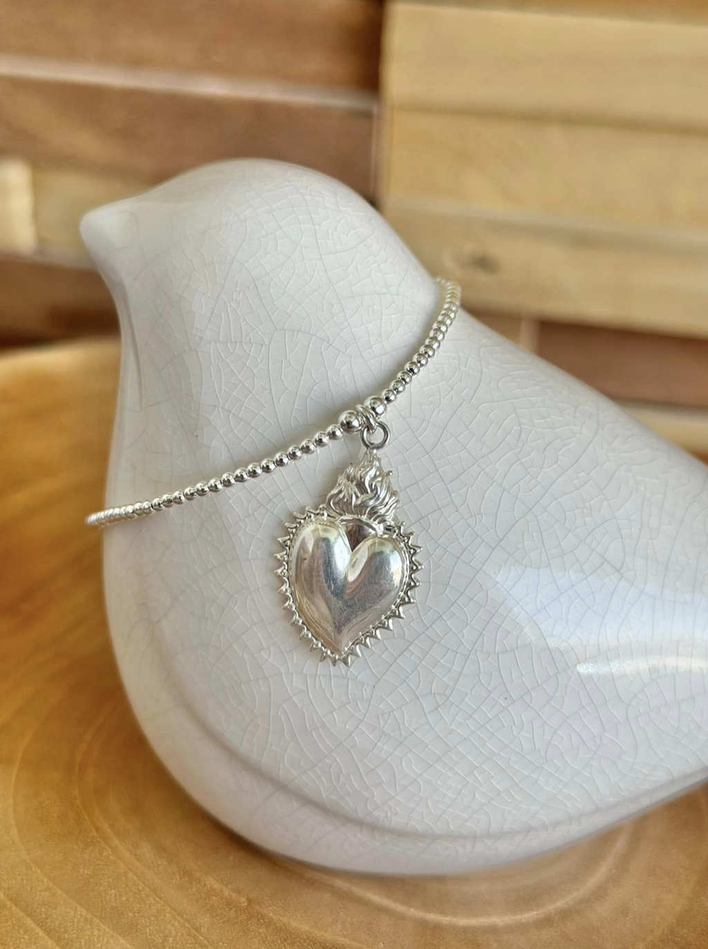Collier en argent 925, pendentif ex-voto