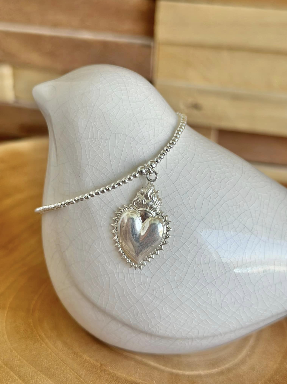 Collier en argent 925, pendentif ex-voto