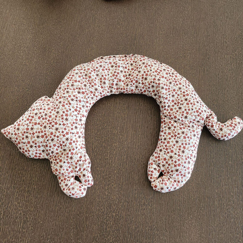 Bouillotte sèche pour les cervicales aux graines de Lin Bio en forme de chat